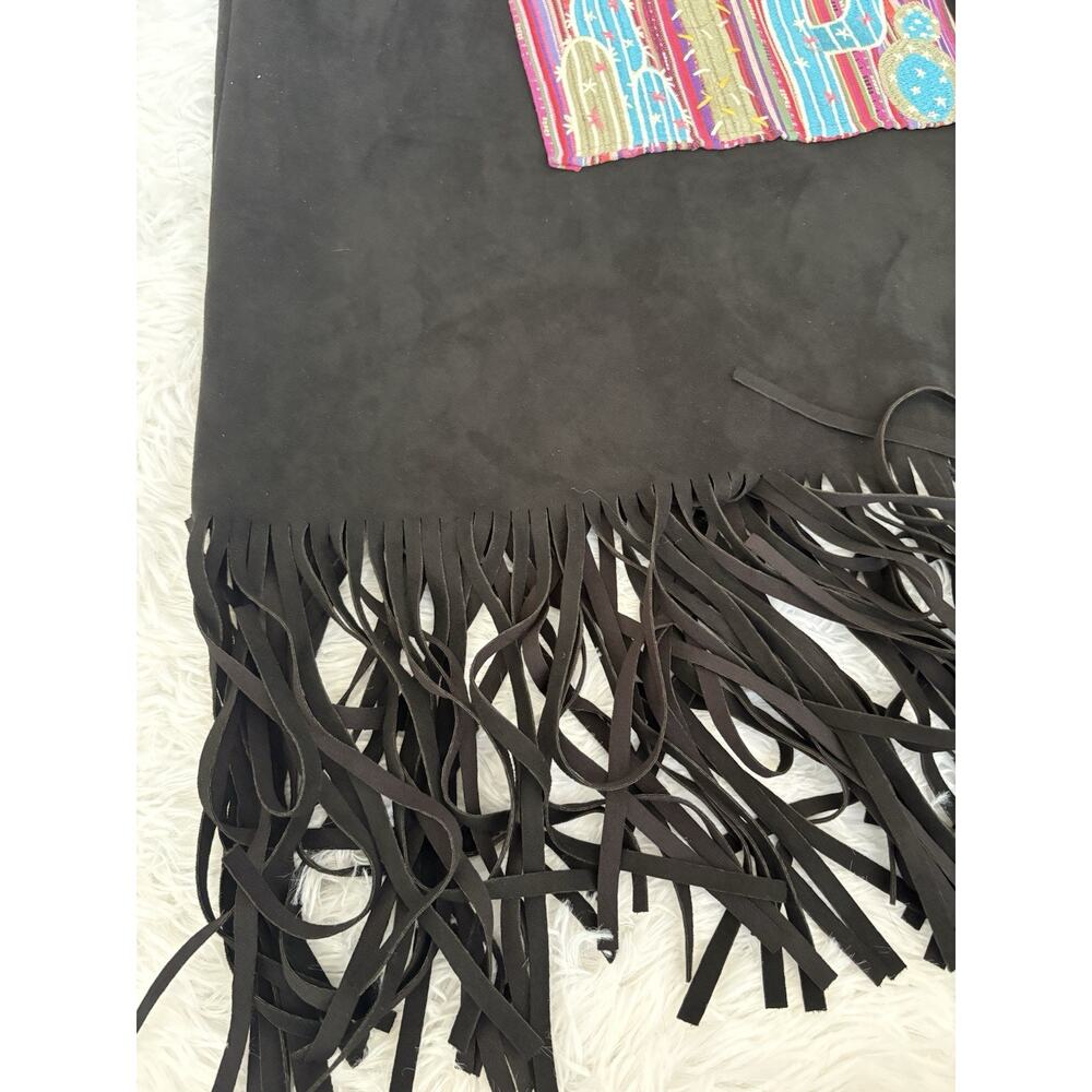 Andree My Unit S Black Cactus Fringe Suede Vest. Fun, Great Qual & Condition - Picture 11 of 14